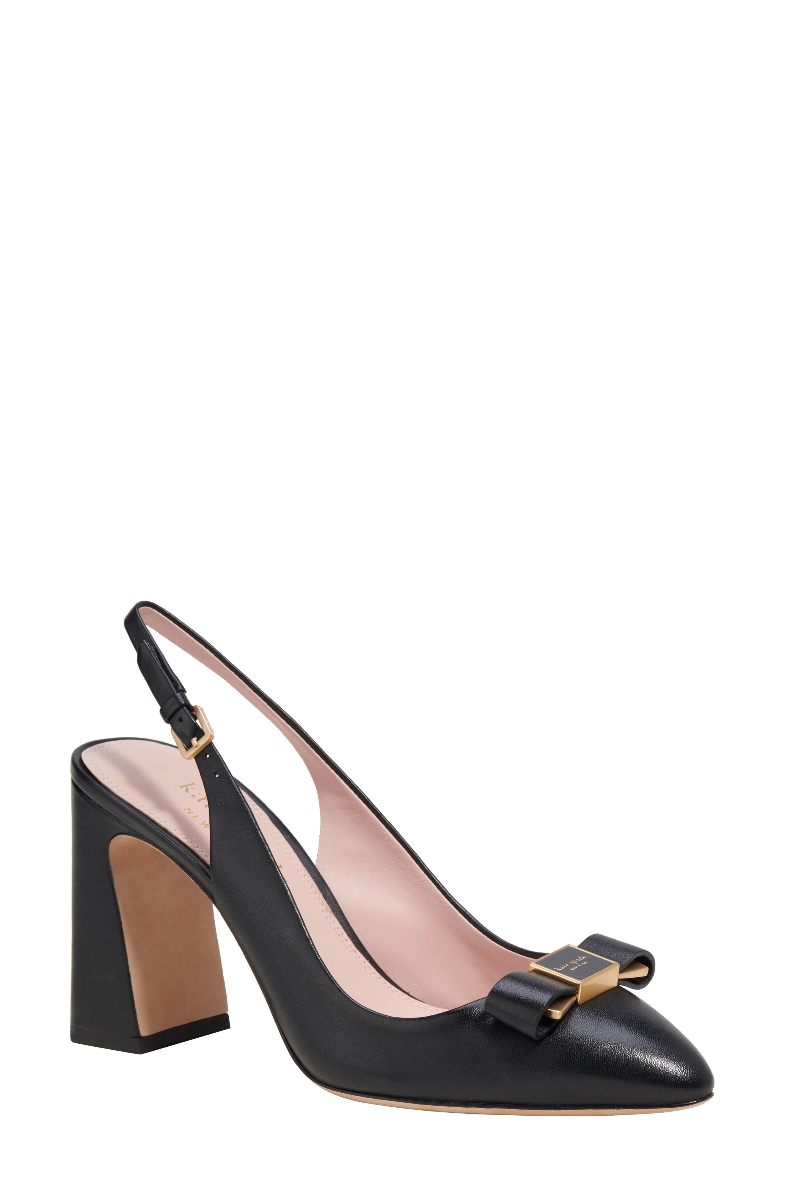 Kate Spade New York bowdie slingback pump, Main, color, Black