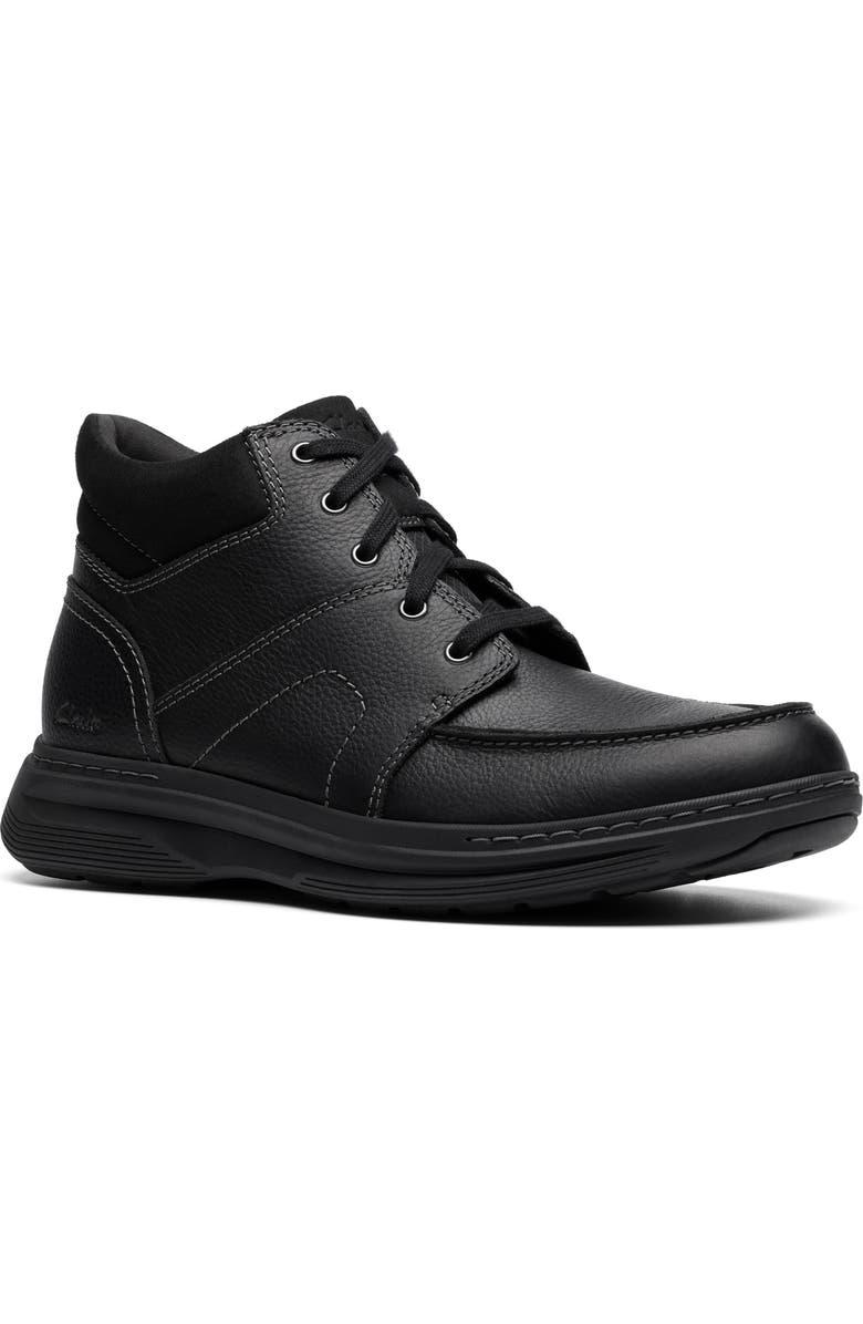 Clarks<sup>®</sup> Craftwell Lace-Up Boot, Main, color, Black Leather