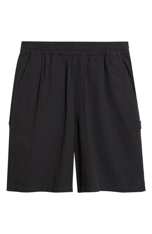 Carhartt Wip Textured Shorts With Elastic Waistband In Black