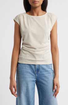 Cap Sleeve Ruched Top