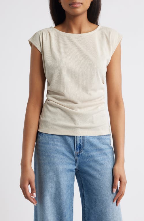 Wit & Wisdom Cap Sleeve Ruched Top In Neutral