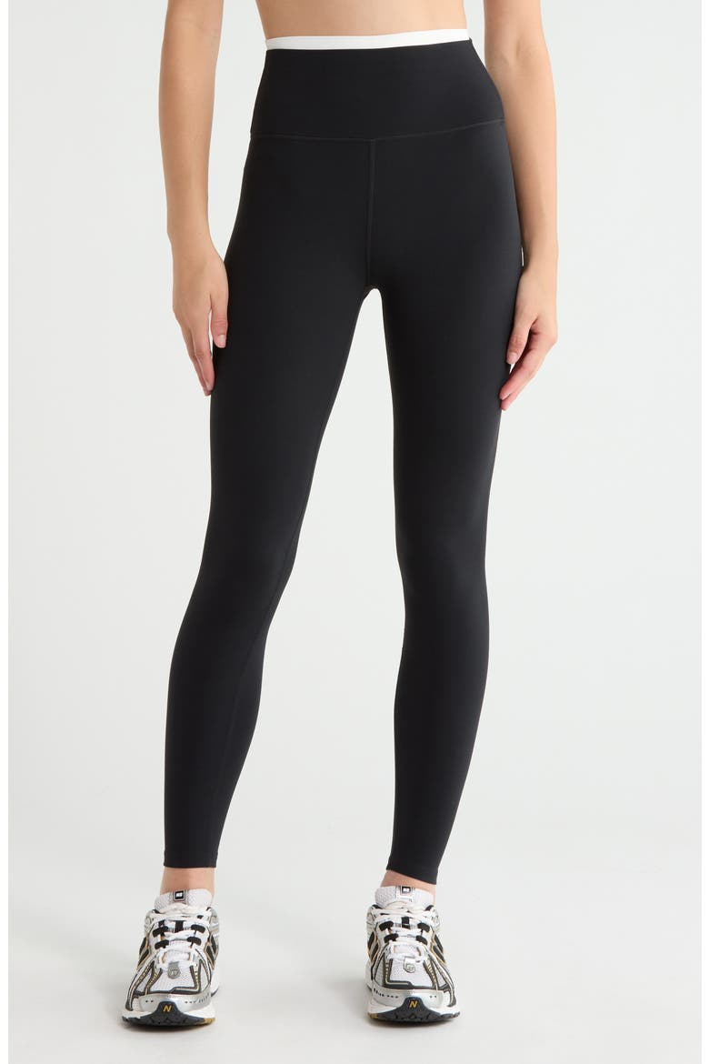 Dual High Waist Airweight 7/8 Leggings, Main, color, BLACK/ WHITE