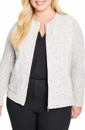 NIC+ZOE Mix Zip Front Knit Jacket