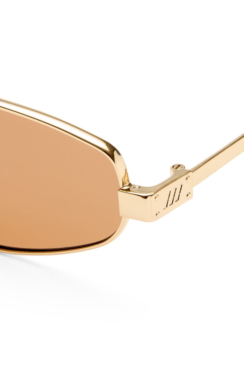 Le Specs Treausure 59mm Oval Sunglasses, Alternate, color, Gold / Chocolate Mono