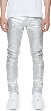 PURPLE BRAND Metallic Monogram Skinny Jeans