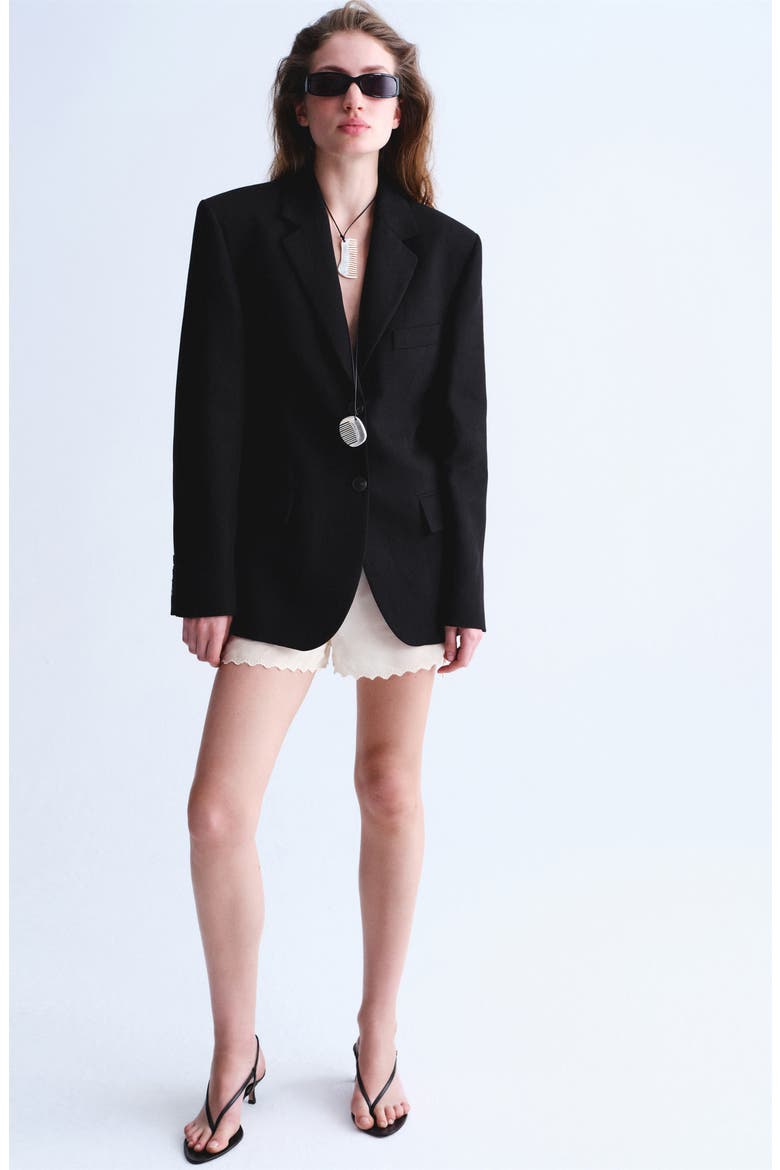 Embroidered Cinched Shorts, Alternate, color, ECRU
