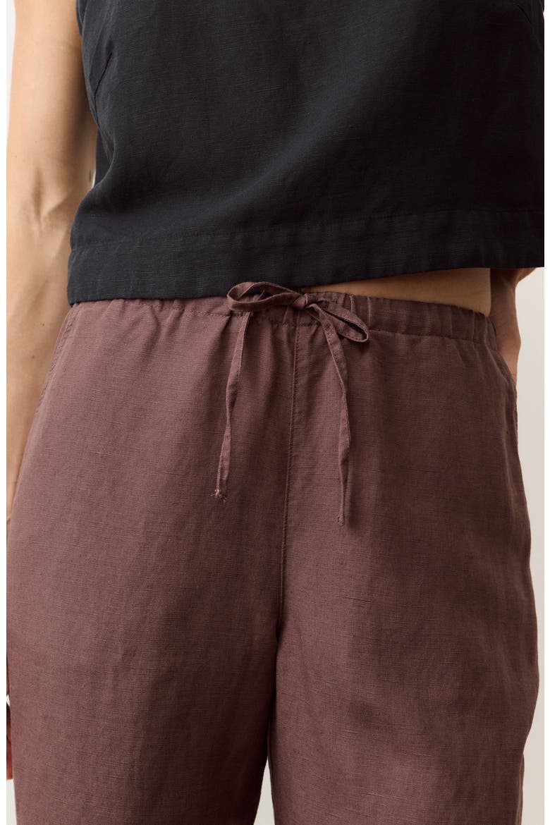 Linen Drawstring Pants, Alternate, color, CHOCOLATE