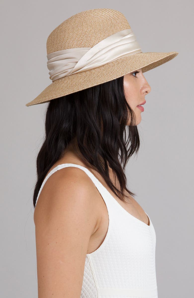 Eugenia Kim Courtney Packable Straw Fedora, Alternate, color, Sand