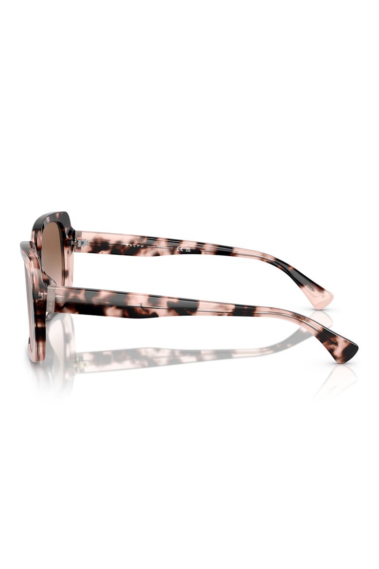 55mm Gradient Rectangular Sunglasses, Alternate, color, SHINY PINK HAVANA / BROWN