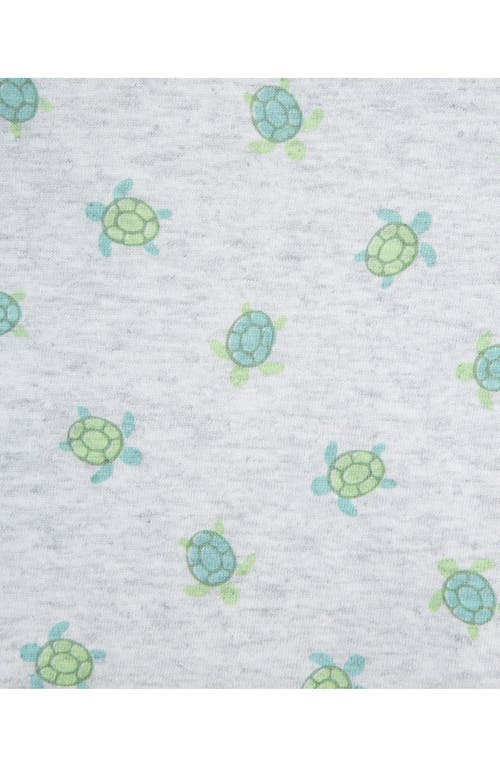 Little Me Turtles Cotton T-shirt & Overalls Set In Green