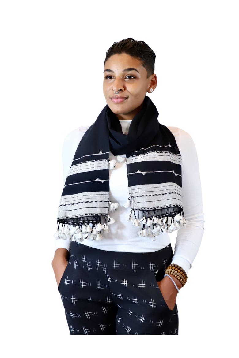 Black Kutch Scarf, Alternate, color, Black