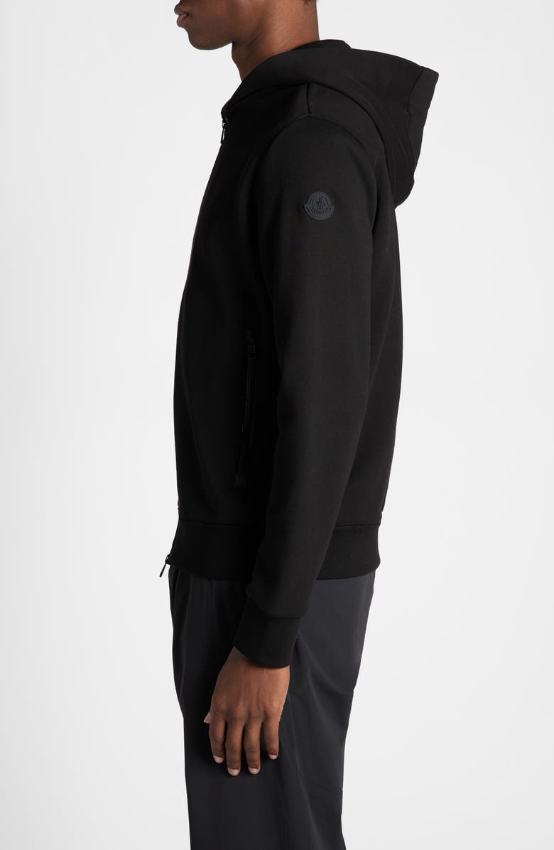 Moncler Maglia Logo Embroidered Zip Front Hoodie, Alternate, color, 