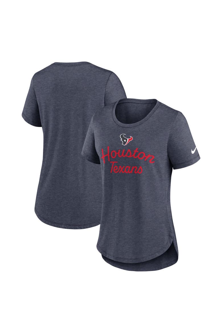 Women's Nike Navy Houston Texans Script Tri-Blend T-Shirt, Main, color, Navy