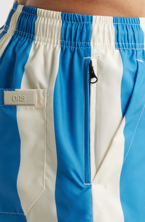 Oas Waver Stripe Relaxed Fit Swim Trunks In Waver