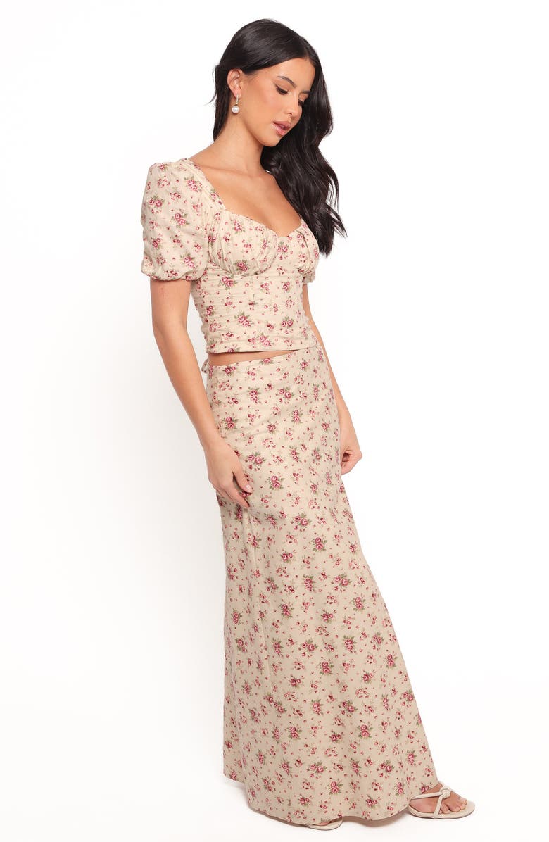 Petal & Pup Annly Floral Cotton Maxi Skirt, Alternate, color, Red Floral