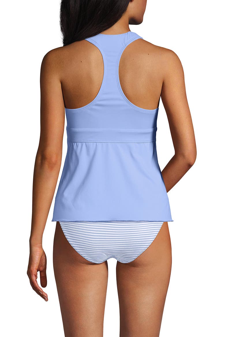D-Cup V-Neck Racerback Flutter Tankini, Alternate, color, Soft Cloud Blue