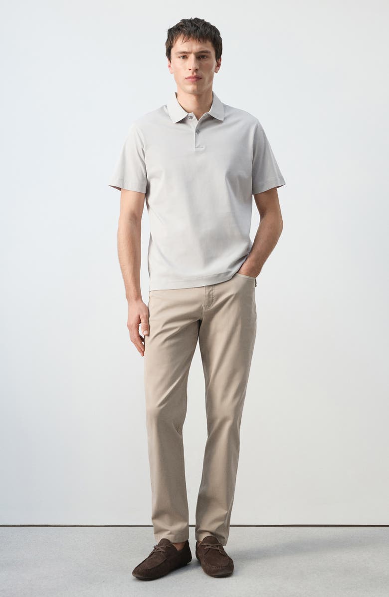 MANGO Fine Knit Cotton Polo, Alternate, color, Ice Grey