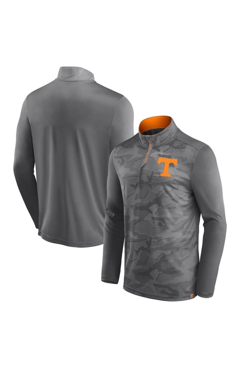 FANATICS Men's Fanatics Branded Gray Tennessee Volunteers Depth Chart Camo Jacquard Quarter-Zip Jacket, Main, color, 