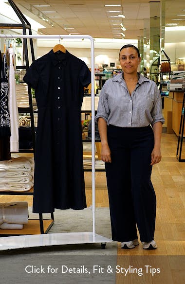 Theory City Fit & Flare Midi Shirtdress (Women) | Nordstrom