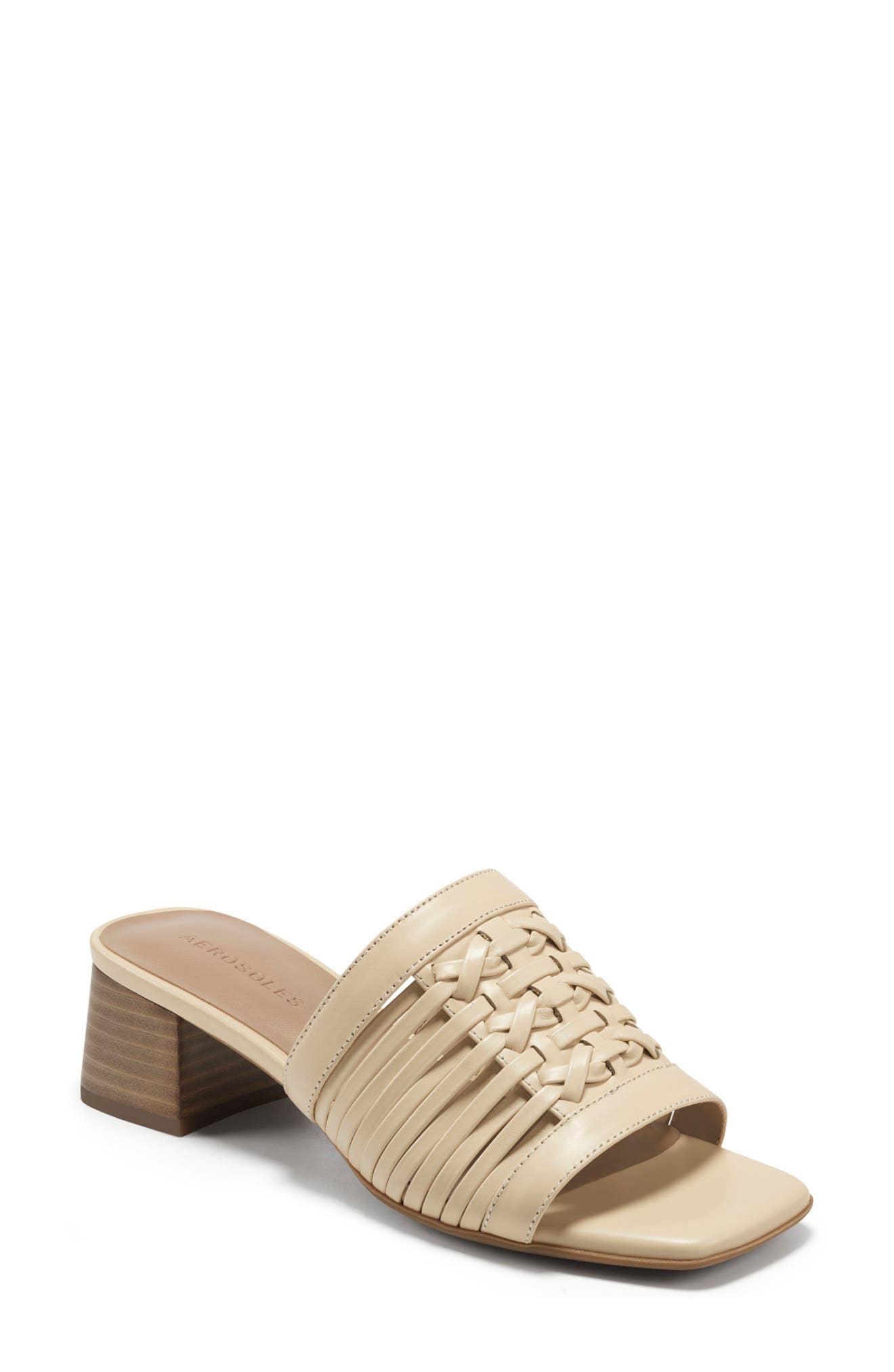 Evette Slide Sandal, Main, color, BONE LEATHER