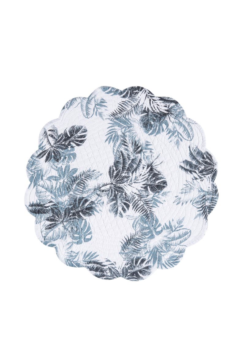 Bruno Palms Round Placemats Set of 6, 17", Alternate, color, White
