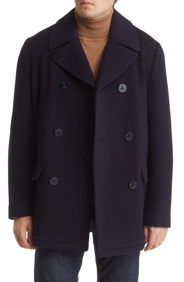 Brooks Brothers New Wool Peacoat, Main, color,