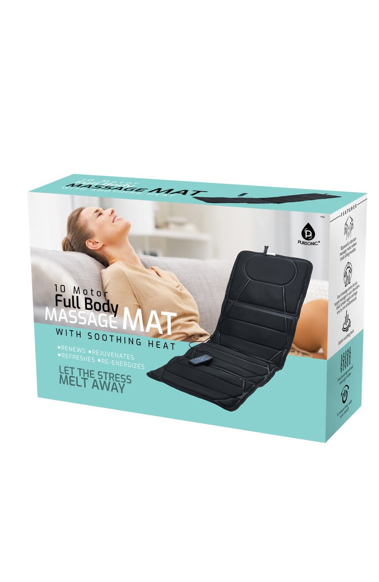 PURSONIC Full-Body Heated Massage Mat & Rolling Massager, Alternate, color, Black