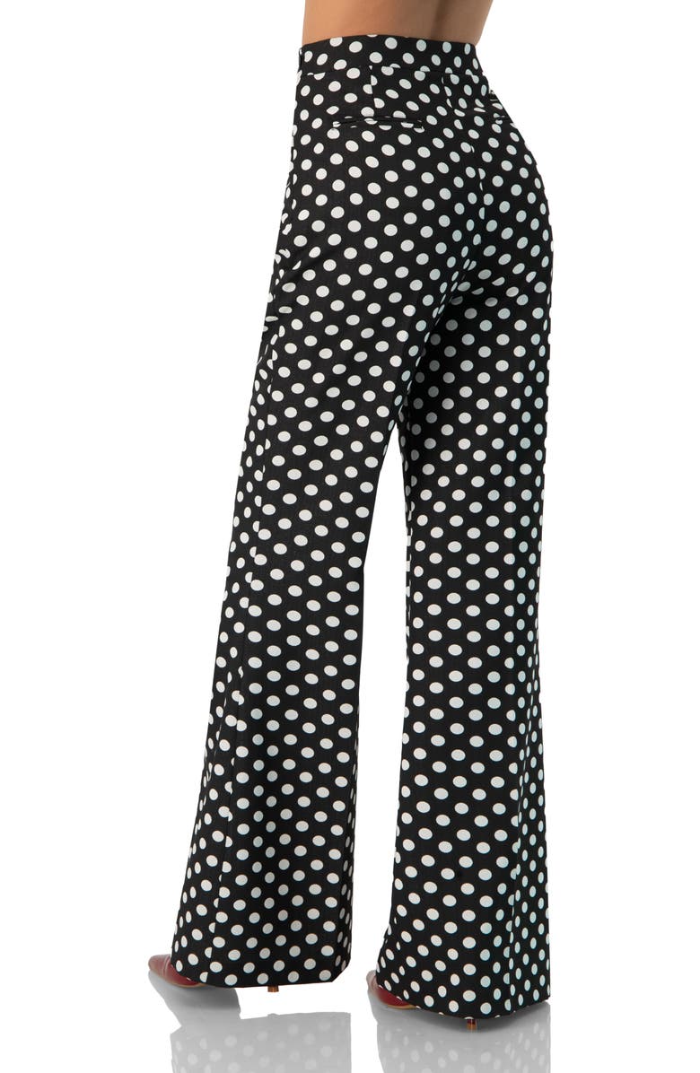 IVONNE Polka Dot Flared Pants, Alternate, color, Black