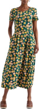 Seasalt Cornwall Veronica Floral Stretch Organic Cotton Midi Dress