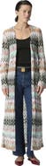 Missoni Long Cardigan In Cotton And Viscose Lamé With Lace Motif