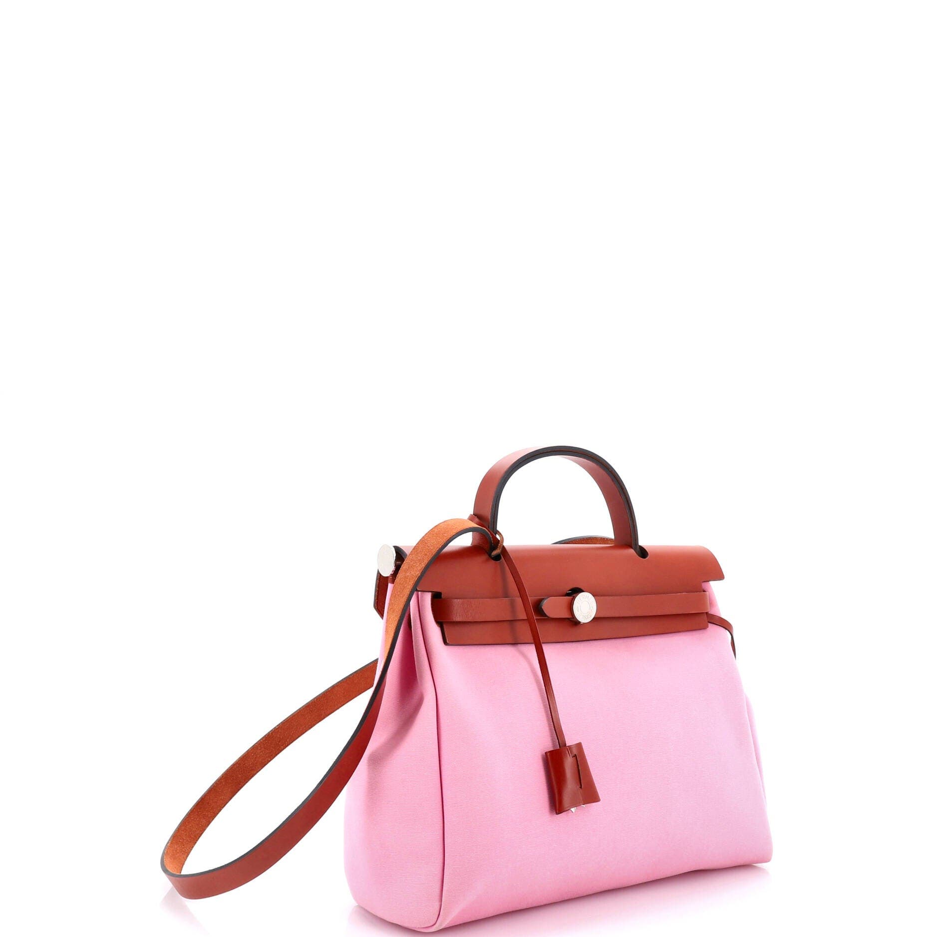 Pre-Owned Hermes Herbag Zip Leather and Toile 31, Alternate, color, Mauve Sylvestre