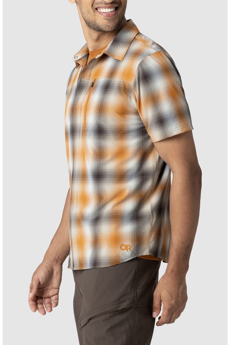 Astroman Short Sleeve Sun Shirt, Alternate, color, SEDONA PLAID
