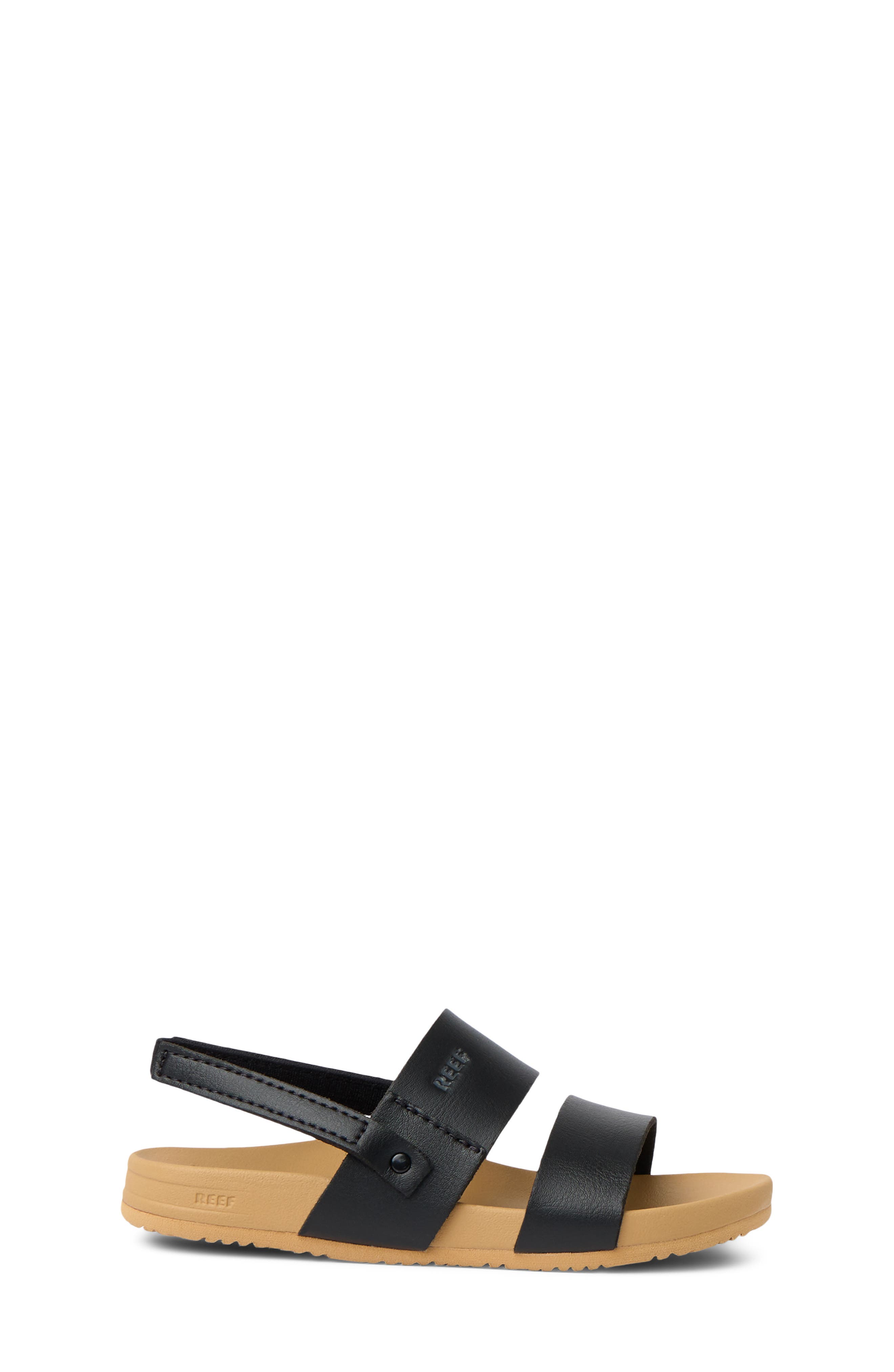 Reef Kids' Little Cushion Vista Slingback Sandal, Alternate, color, Black/ Tan