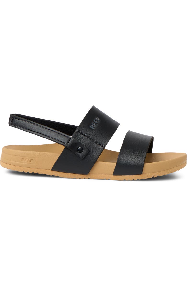 Reef Kids' Little Cushion Vista Slingback Sandal, Alternate, color, Black/ Tan
