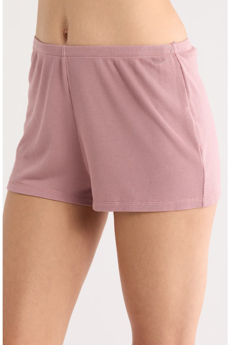 Rib Essentials Short Pajamas, Alternate, color, ROSE BLUSH