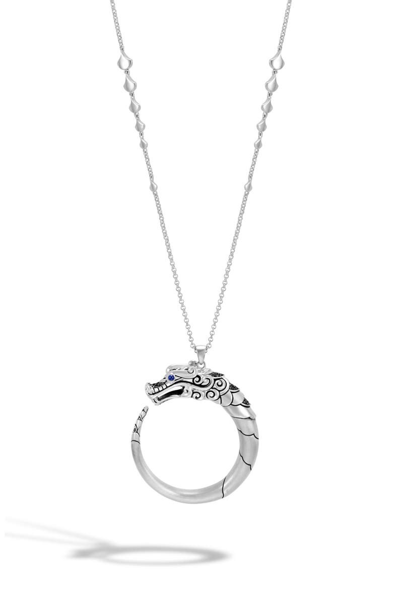 Legends Naga Long Pendant Necklace, Alternate, color, BLACK