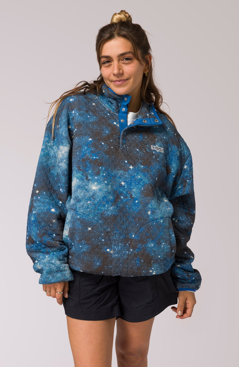Parks Project Joshua Tree Dark Sky Quilted Pullover, Main, color, Dark Sky