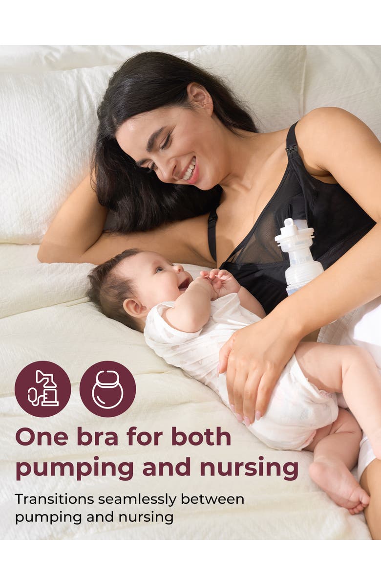Momcozy Hf018 Pumping & Nursing Bra, Alternate, color, Black