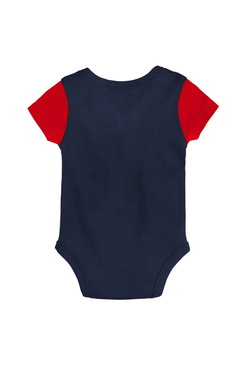 Newborn & Infant Navy/Red Cleveland Guardians Little Champ Three-Pack Bodysuit Bib & Booties Set, Alternate, color, Navy