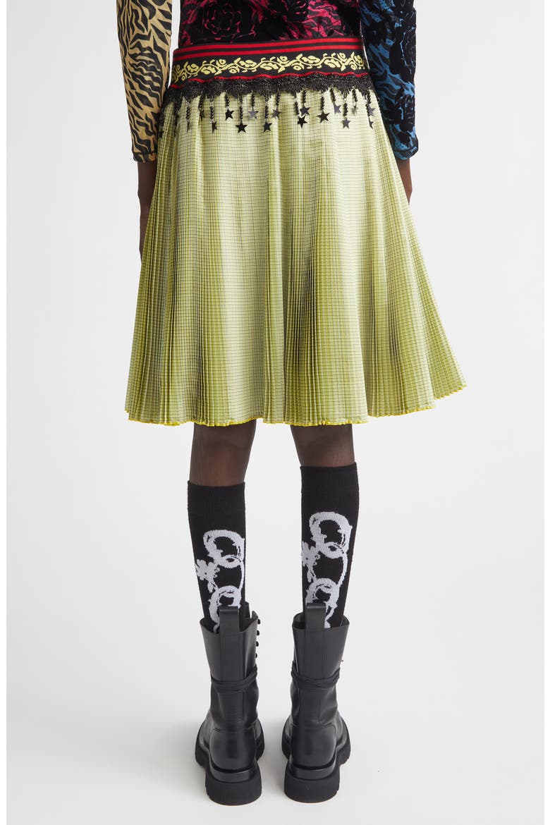 Stacey Pleated Plaid Skirt, Alternate, color, YELLOW MULTI