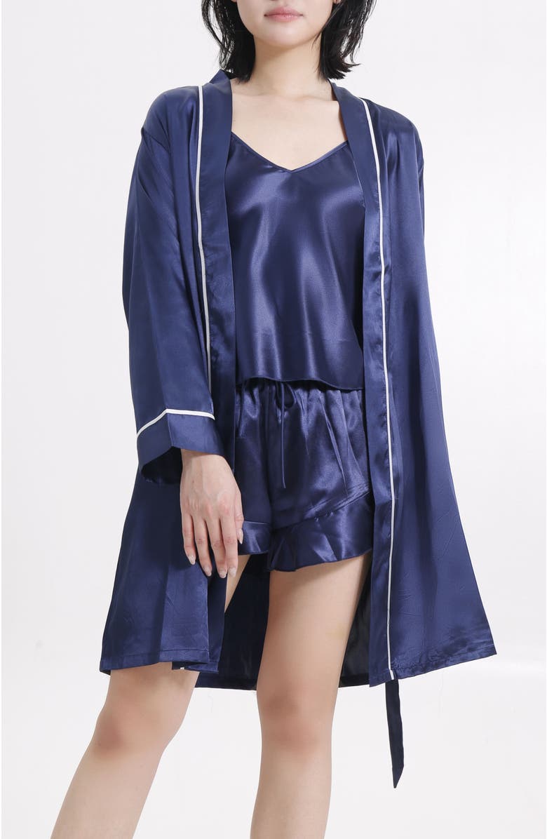 LECHERY<sup>®</sup> Lustrous Silky Shiny Satin 3-piece Pajama Set, Alternate, color, 