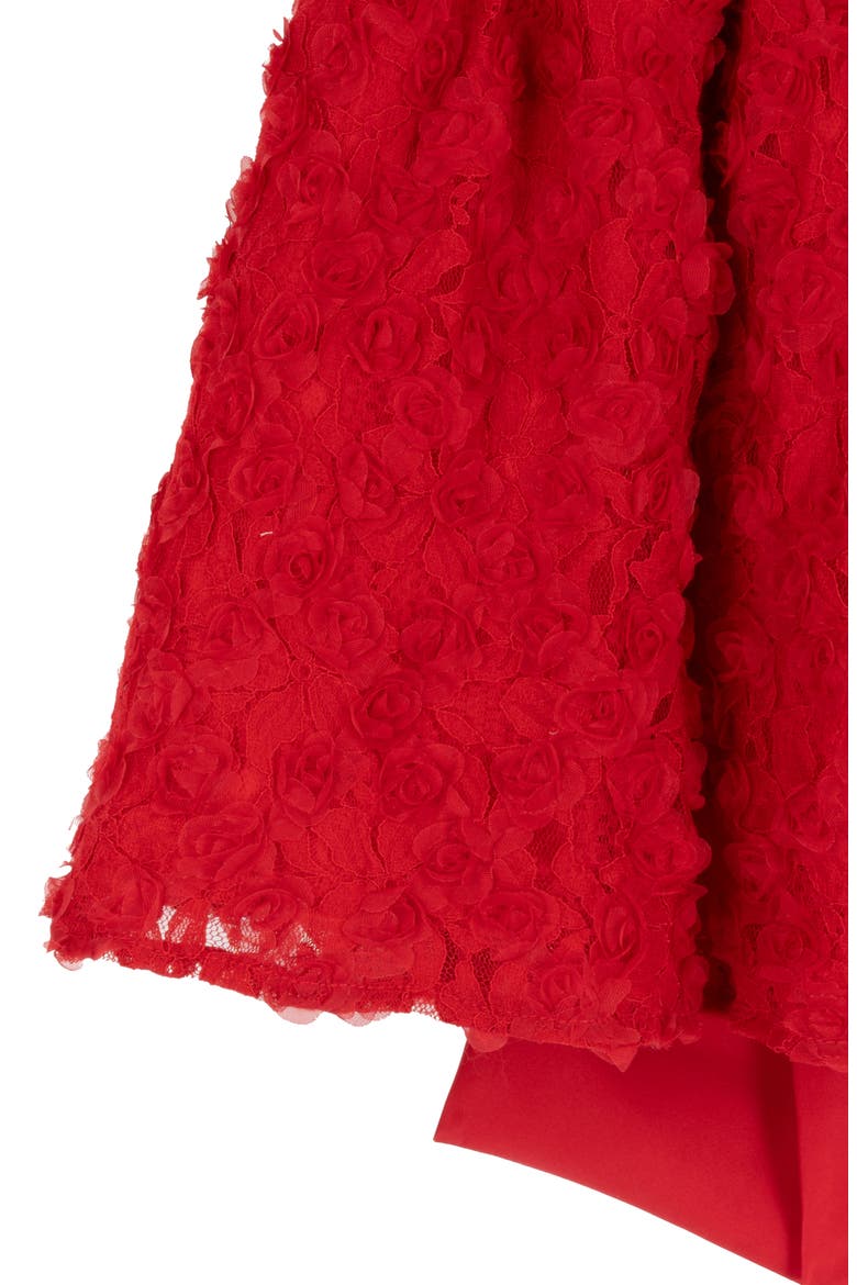 Kids' Soutache Puff Sleeve Dress, Alternate, color, RED