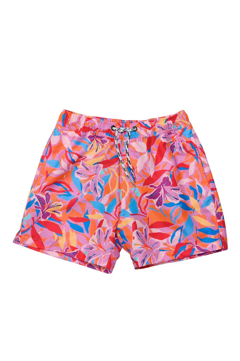 Kids' Sunset Swim Trunks, Main, color, MULTI PINK