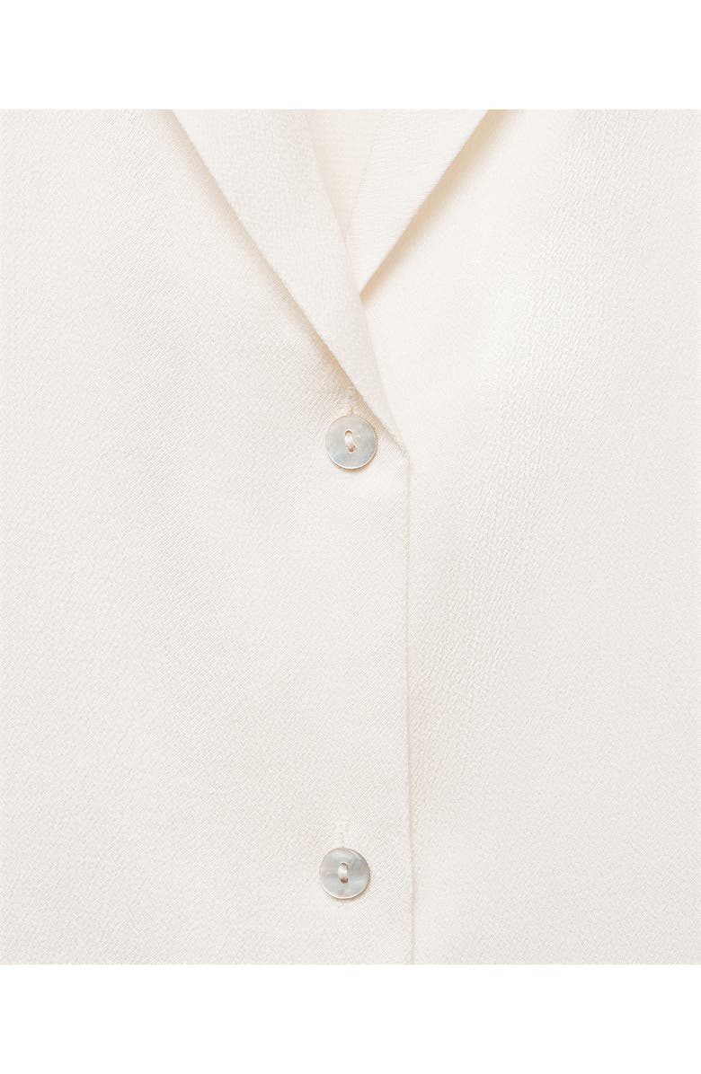 MANGO Fluid Short Sleeve Shirt, Alternate, color, Off White