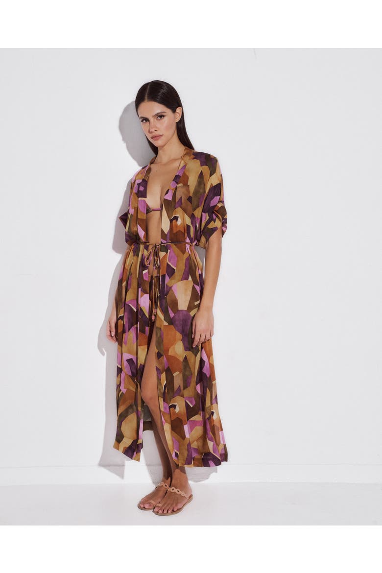 Olympia Maxi Cover-Up Dress, Alternate, color, Geometric Purple