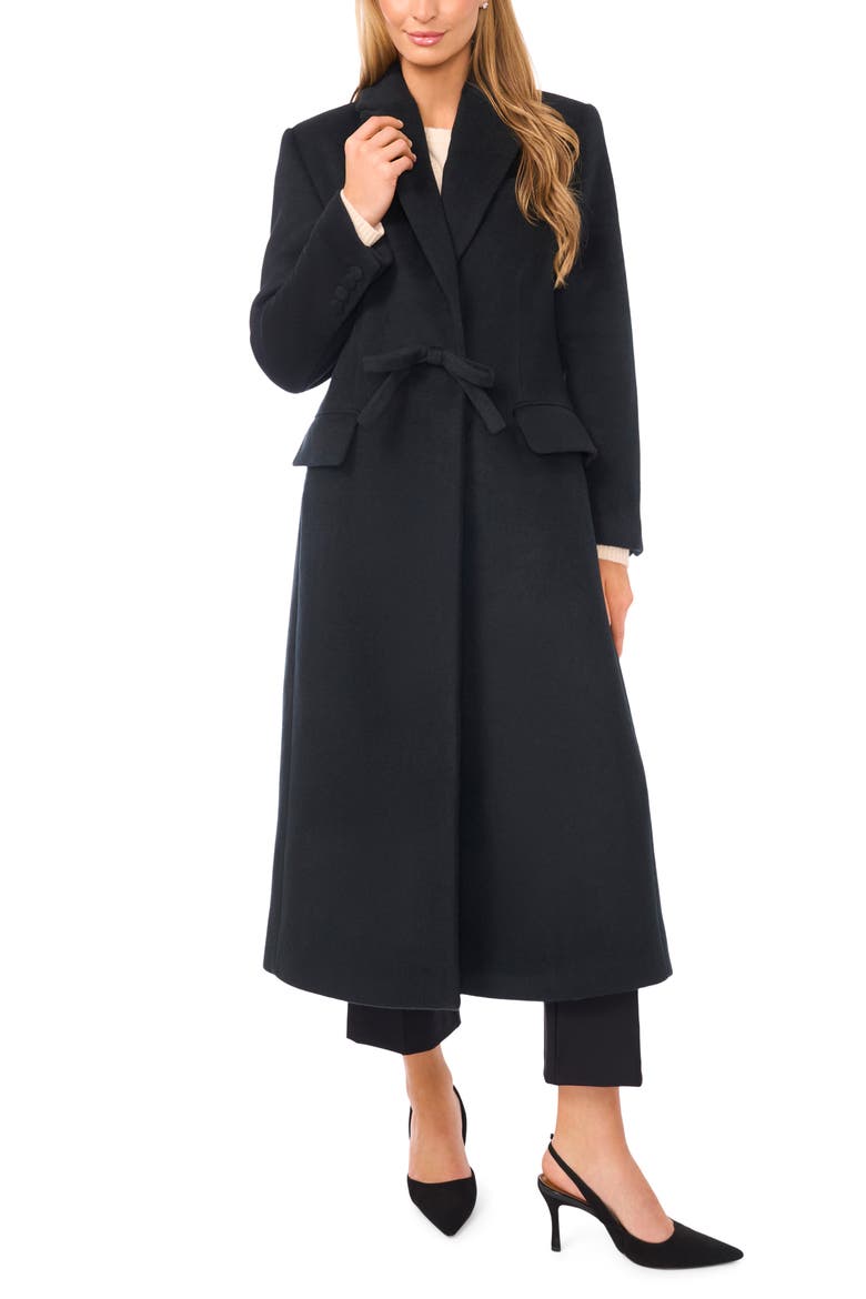 Bow Wool Blend Longline Coat, Main, color, FOREST RIVER
