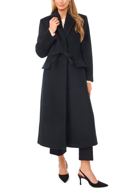 Ted Baker Bow Wool Blend Longline Coat In Black