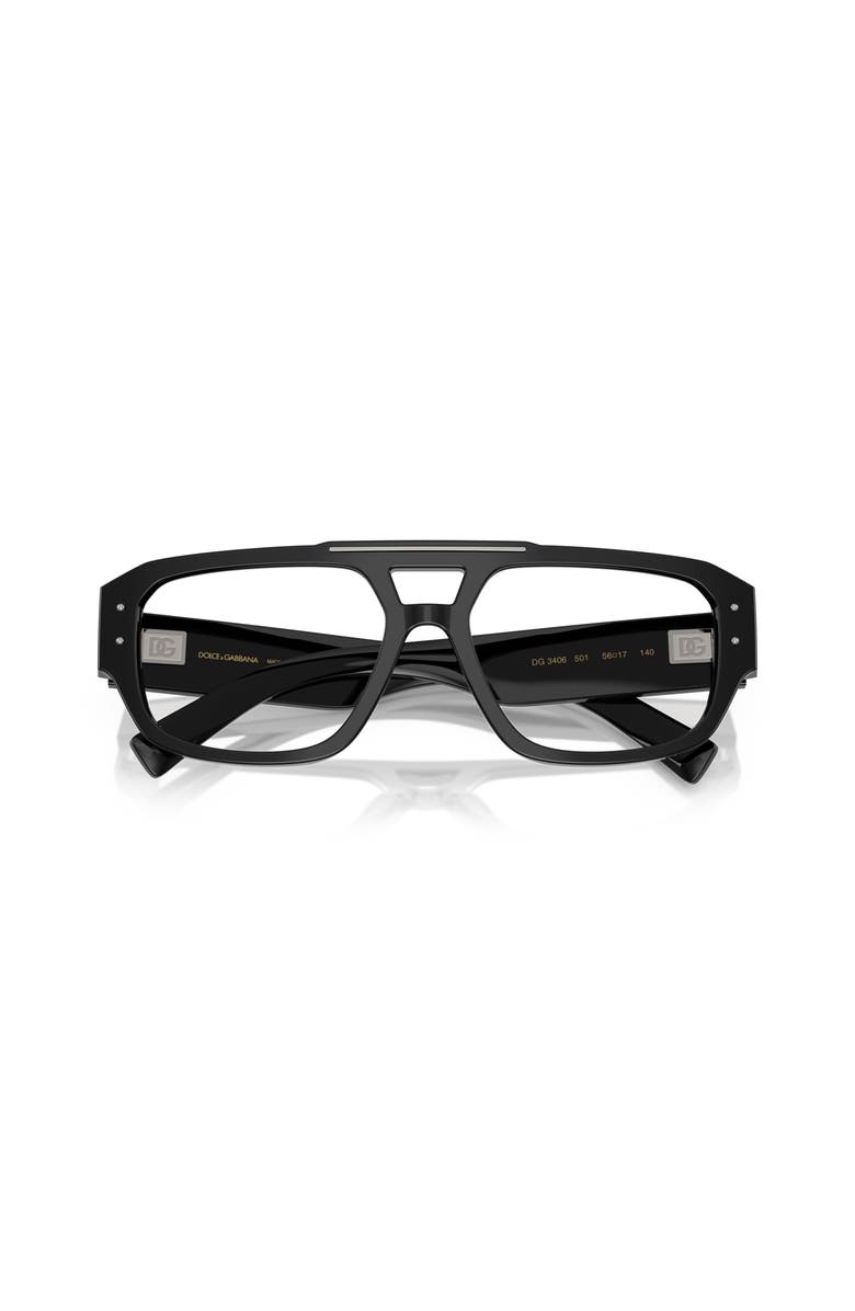 Dolce&Gabbana 56mm Pilot optical glasses, Alternate, color, Black