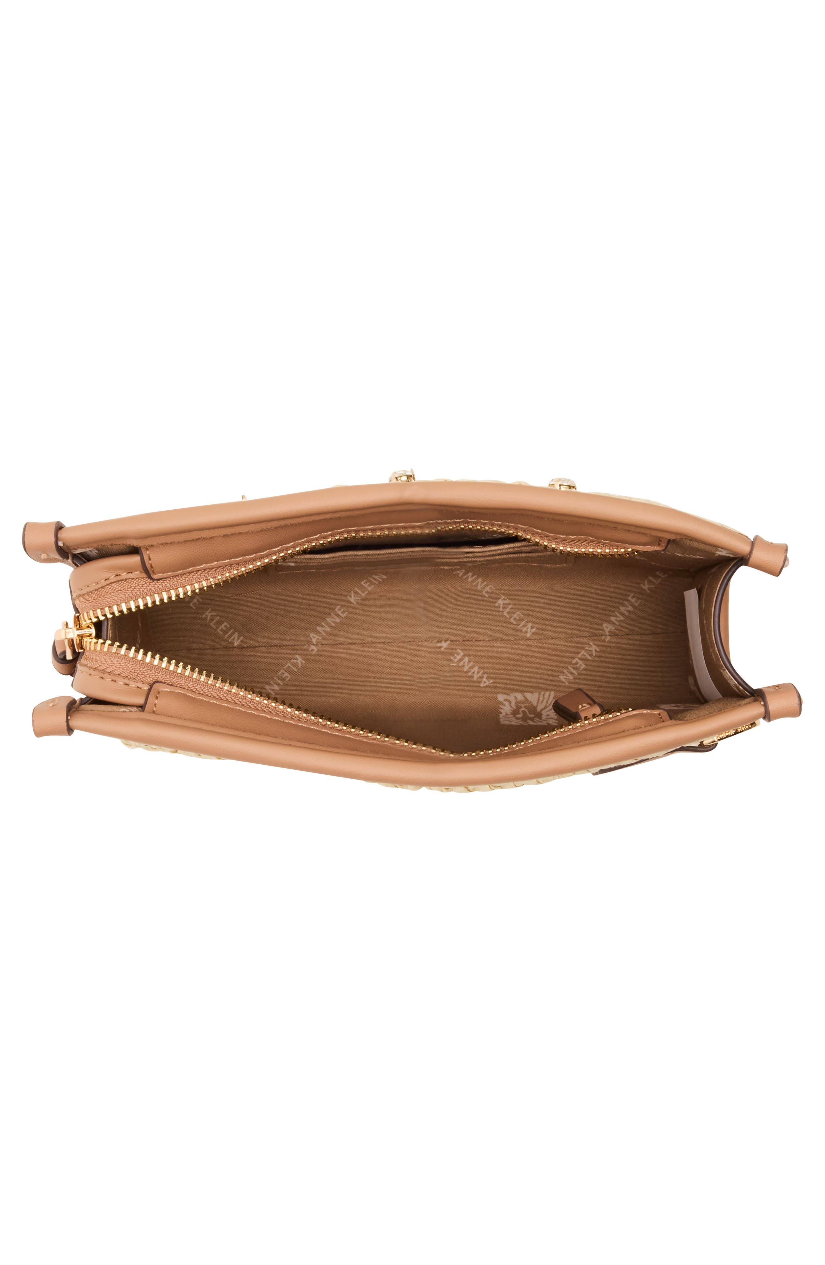 Anne Klein Rhinestone Woven Wristlet, Alternate, color, 