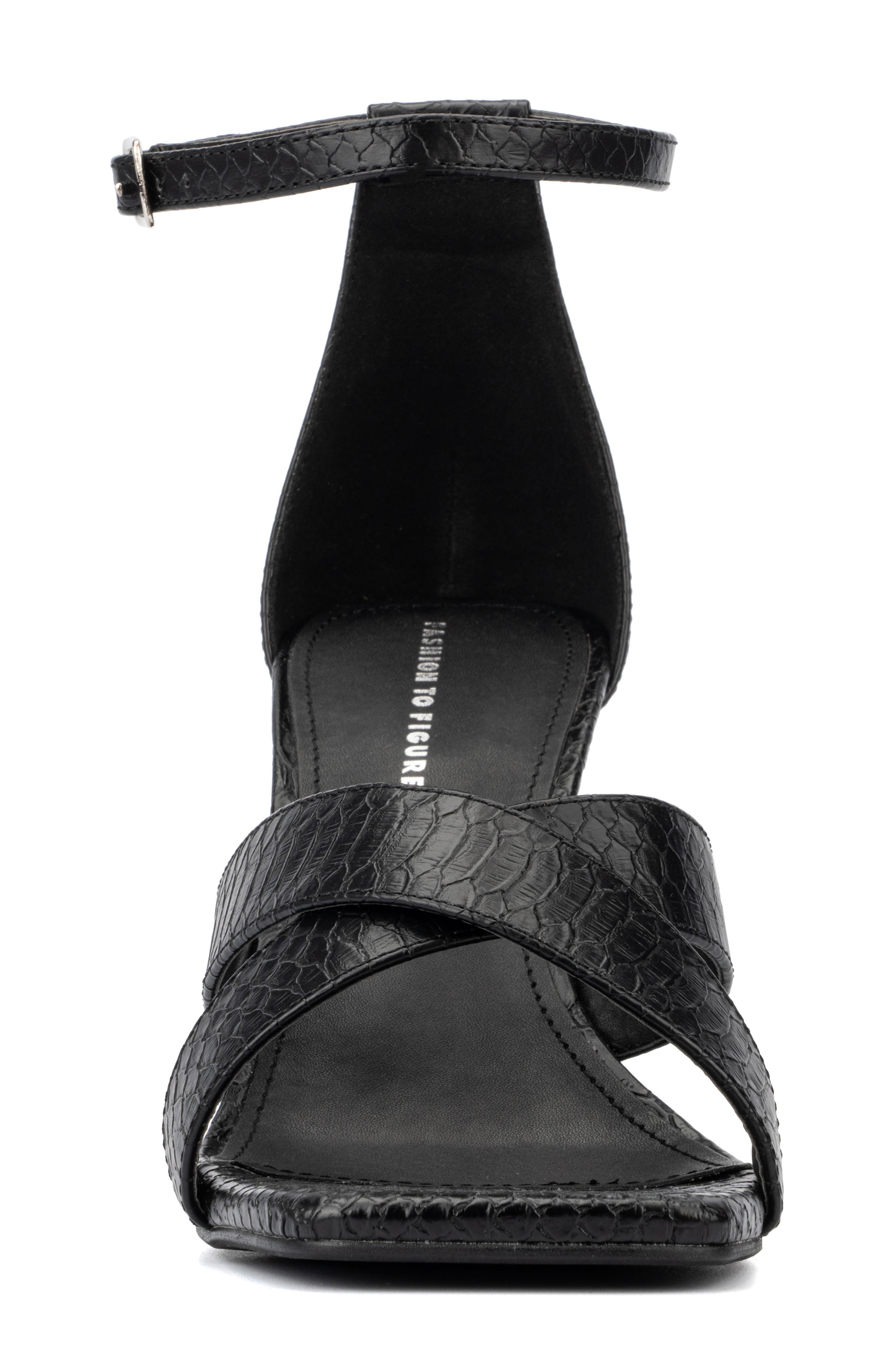 Fashion to Figure Marcie Snake Embossed Wedge Sandal - Wide Width, Alternate, color, 